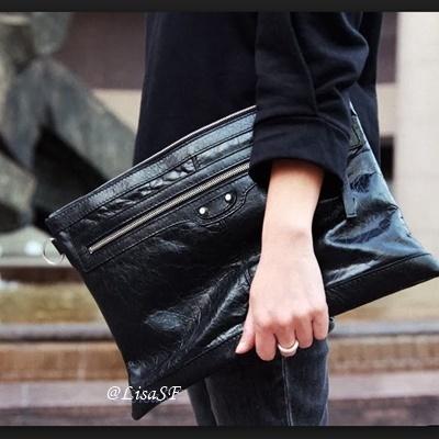 BALENCIAGAバレンシアガ クラッチバッグ コピー★ スタッズ ・黒 7062707 