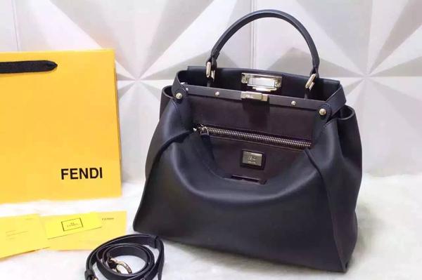 2015-16AW FENDI フェンディコピー　ピーカブー ラージ PEEKABOO ブラック 8BN2103ZNF0KUR
