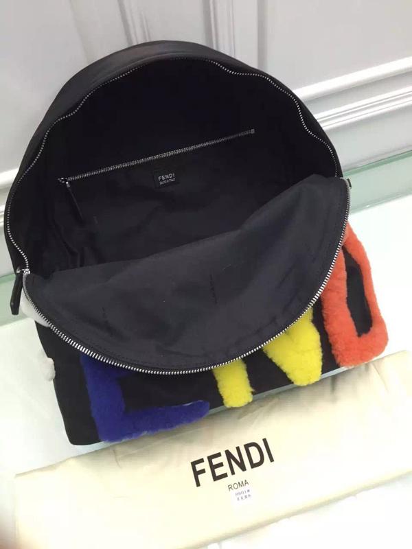 2015秋冬最新作 フェンディコピー【7VZ012 2WP】ZAINO STONDATO NYLON 大き目モコモコ文字が可愛すぎBlack