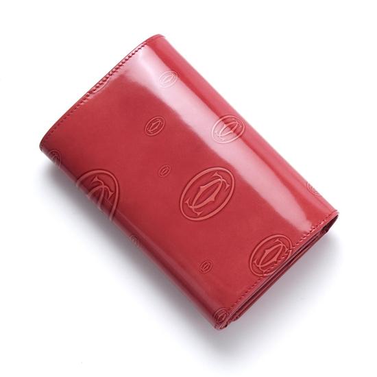 CARTIER/カルティエ スーパーコピー★カーフ×フラップ中財布×レッド★新作★