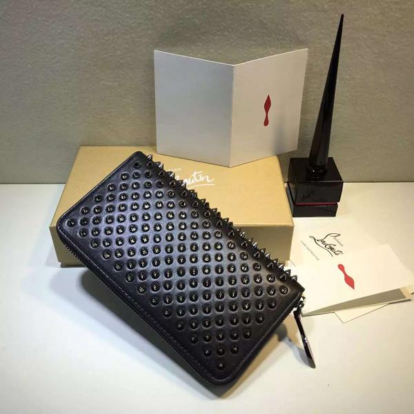 2016新色 ルブタンスーパーコピー┃Christian Louboutin希少なブラックのPANETTONE長財布6053001