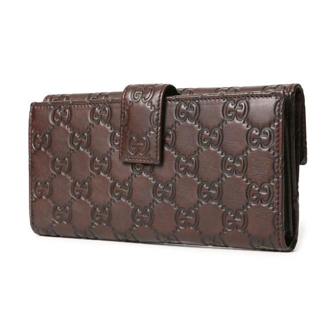 GUCCI グッチ スーパーコピー 112715 A0V1G 2019 シマレザー METAL BAR 長財布 チョコレー