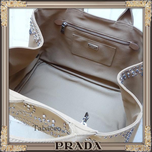 PRADA コピー★2Wayビジュースタッズ★CANAPAトート Tabacco