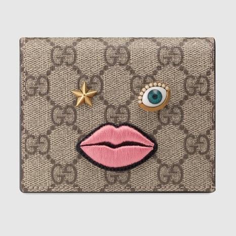 GUCCI グッチ スーパーコピー リップ柄 フェイス エンブロイダーカードケース 7061502