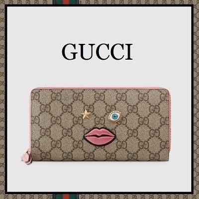2017最新作★GUCCI グッチ スーパーコピー★embroidered face ラウンドジップウォレット 長財布 431392 K05RG 8790