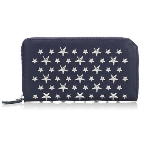 ジミーチュウ コピー Jimmy Choo CARNABYスタースタッズ長財布 Navy jc70113