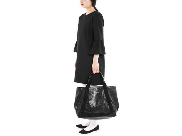 バレンシアガトートバッグ スーパーコピー 339936 CU51N 1000 NAVY CABAS M レザー×キャンバス トートバッグ ハンドバッグ カラーNOIR/ブラック 