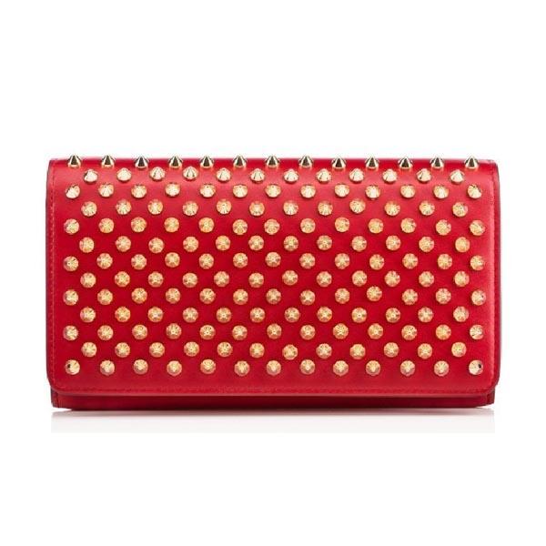 ルブタン コピー Christian Louboutin SS16新色大人気☆スタッズ 長財布 R108 CARMIN