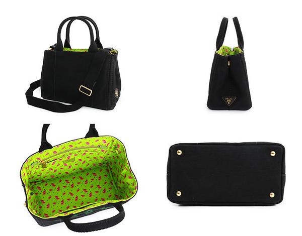 プラダ カナパ スーパーコピー 1BG439 ZKI F070E CANAPA ハンドバッグ NERO+VERDE