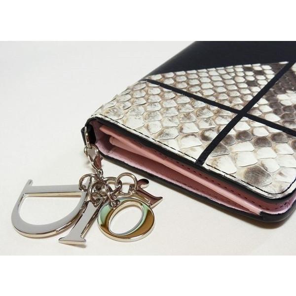 【Christian Dior】ディオール財布 コピー ★INピンク×２つ折り財布×パイソン★最新作★7010334