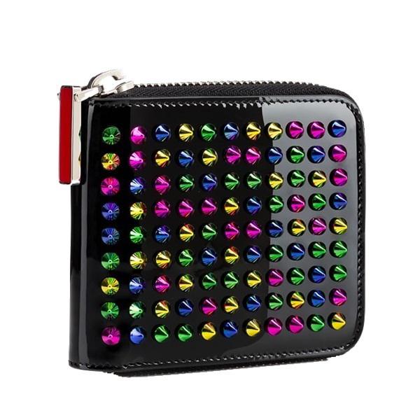 【Christian Louboutinコピー】 Panettone 二つ折り財布 Black/Multi 6051619
