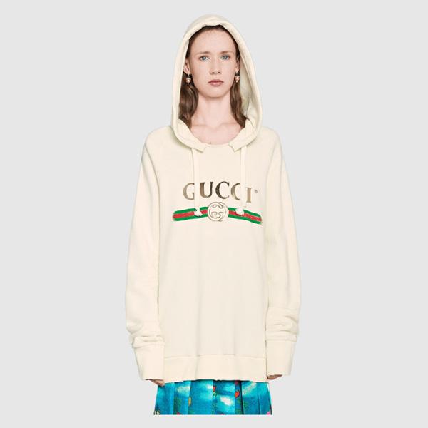 2017SS GUCCI グッチスーパーコピー 刺繍入りロゴパーカー ホワイト 457931 X5N71 9234