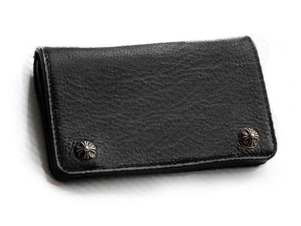 クロムハーツ スーパーコピー 1ジップ クロスボタン ヘビーレザー ウォレット Chromehearts612028
