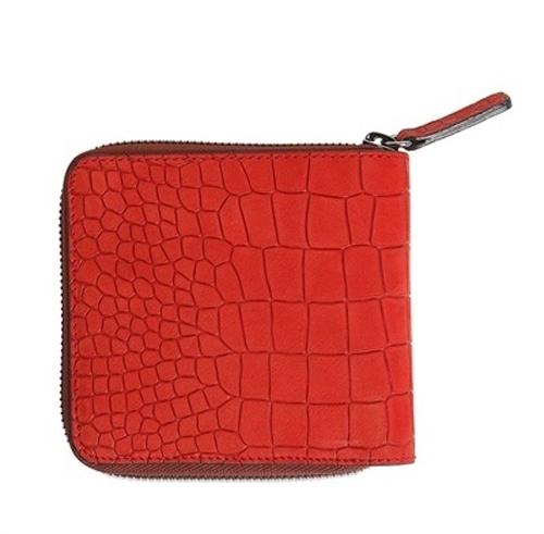 ジミーチュウ コピー 【新作 Jimmy Choo】クロコ加工 二つ折りラウンドジップ財布♪赤 jc70139