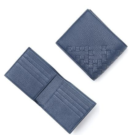 CERVO ☆BOTTEGA VENETA スーパーコピー☆INTRECCIATO DETAILS 折り財布 DENIM 7101013