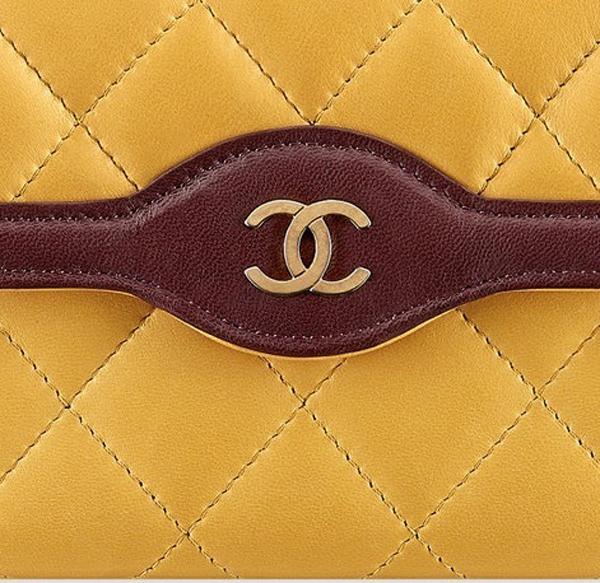 CHANELシャネルスーパーコピー ツートンレザーウォレット イエロー A81024 Y60420 C1950