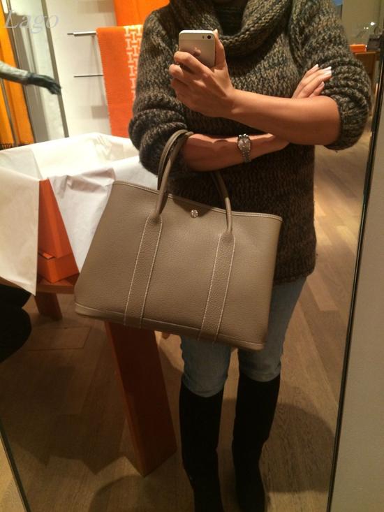 【人気】HERMES♪ガーデンパーティー36cm♪人気エトゥープ♪ 6051120