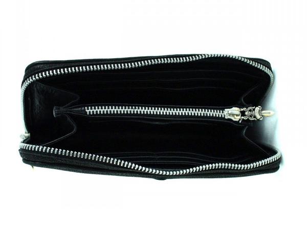 クロムハーツ BSフレア ラウンドジップ 長財布 デストロイレザー Chromehearts612029