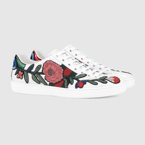 GUCCI【2017新作】グッチスーパーコピー 大人可愛い*フローラルデザイン☆人気スニーカー♪431917 A38G0 9064