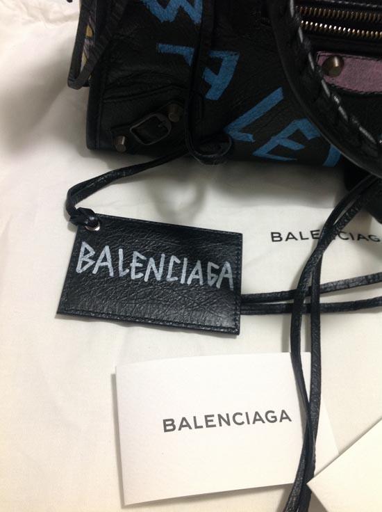 【関税込】 新作◆BALENCIAGA スーパーコピー◇City Graffiti レザー トート S ブラック 7090712