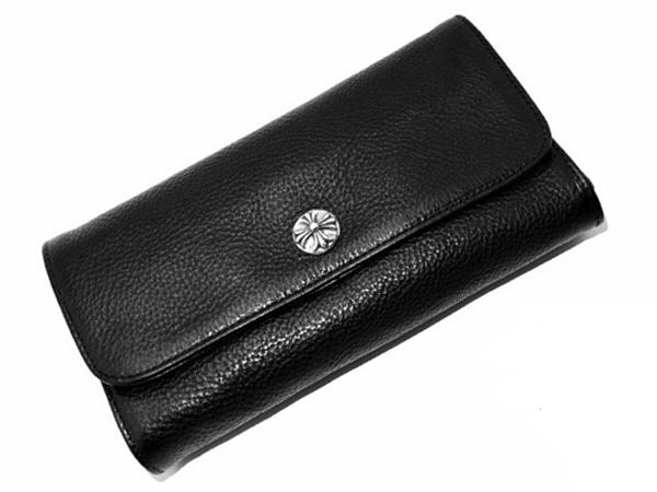 クロムハーツ ウェーブ ウォレット クロスボタン ヘビーレザー Chromehearts7010942