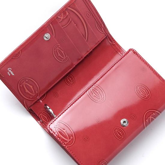 CARTIER/カルティエ スーパーコピー★カーフ×フラップ中財布×レッド★新作★