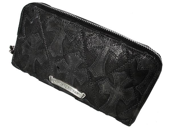 クロムハーツ 長財布 セメタリーキルテッド クロス デストロイレザー Chromehearts612017