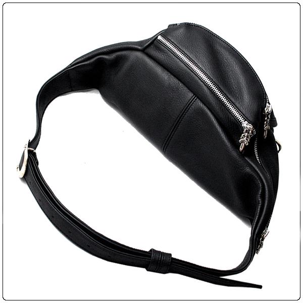 クロムハーツ スーパーコピー（Chrome Hearts）バック・メンズ SNATパック#1/ブラックヘビーレザー 7050803