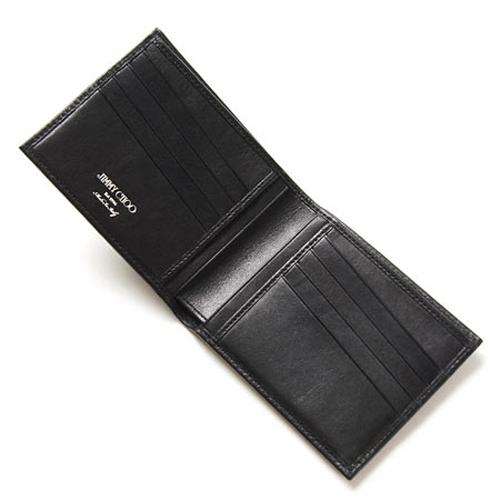 ジミーチュウ コピー JIMMY CHOO 二つ折り財布 MARK BLS BLACK Gunmetal jc70124