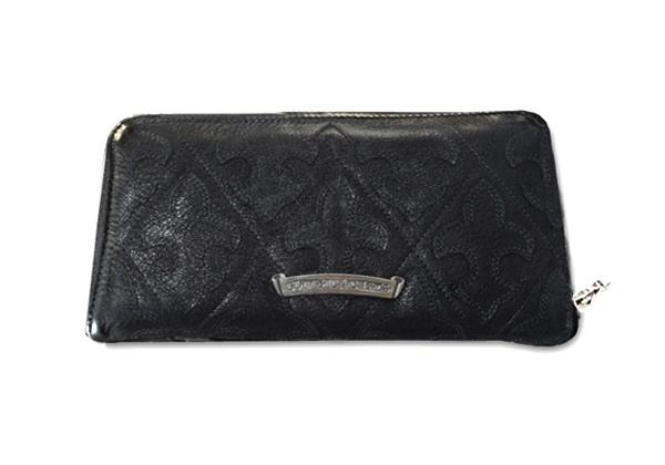 クロムハーツ 長財布 セメタリーキルテッド クロス デストロイレザー Chromehearts612017