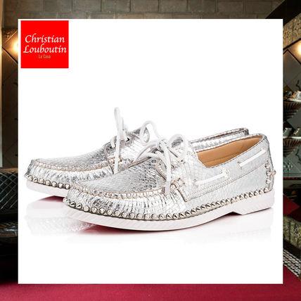 Christian Louboutinルブタン コピー スパイク シルバードライビング シューズ 7053104 