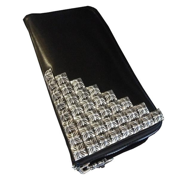 クロムハーツ ボックスクロス ピラミッド スタッズ 長財布 Chromehearts7010954