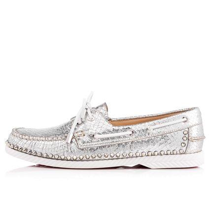 Christian Louboutinルブタン コピー スパイク シルバードライビング シューズ 7053104 