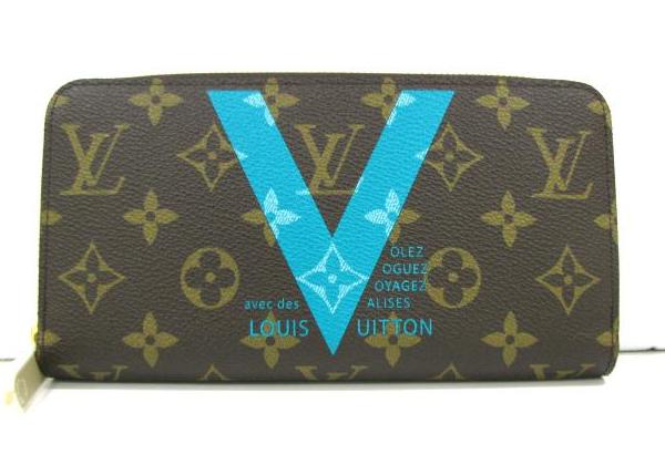 ルイヴィトン スーパーコピー LOUIS VUITTON 長財布 ラウンドファスナー Vモチーフ モノグラム ジッピーウォレット テュルコワーズ M60928
