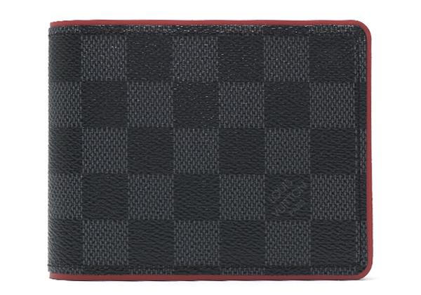 ルイヴィトン スーパーコピー LOUIS VUITTON 二つ折財布 札入れ ダミエ グラフィット ポルトフォイユ・ミュルティプル グレー＆ボルドー N63260 メンズ