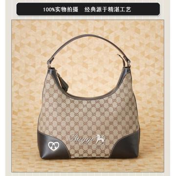 グッチ257070 FAFXG 9643 Lovely ミディアム ホーボーバッグ ベージュ×ダークブラウン