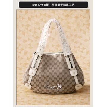 グッチ バッグ GUCCI GGキャンバス/レザー ショルダーバッグ カーキ/ホワイト 162900