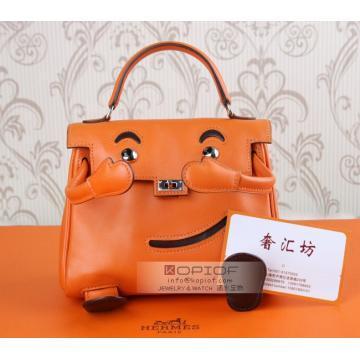 エルメスケリードール ヴォーガリバー オレンジシルバー金具
