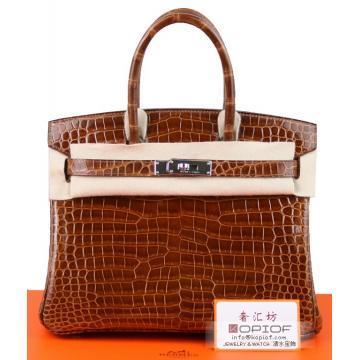 エルメス バーキン35 ミール クロコダイル ポロサス シルバー金具 he416