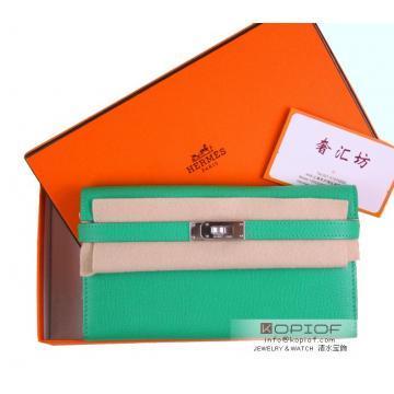 日本エルメス スーパーコピーHERMES ケリーポルテヴァリュル シェーブル ミントグリーン シルバー金具 he040
