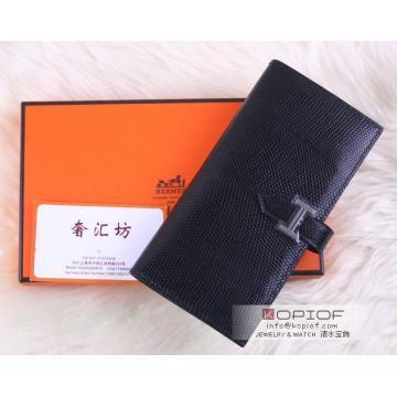 日本エルメス スーパーコピーHERMES ベアン スフレ リザード クロ シルバー金具 he043