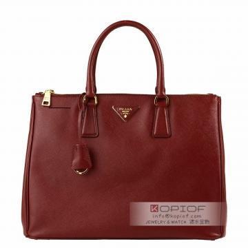 日本プラダ スーパーコピーPrada SAFFIANO LUXロゴプレート付きビジネスハンドバッグ BN1786 SAF.LUX RUBINO