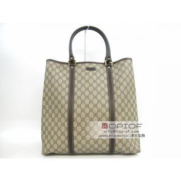 グッチ トートバッグ/ベージュ×ダークブラウン 223668 FCIEG 9643