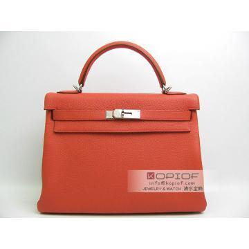 エルメス ケリー32（内縫い）トリヨンクレマンス ブーゲンビリア（シルバー金具） her302