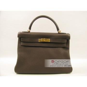 エルメス ケリー32 トリヨンクレマンス カフェ（ゴールド金具） her305