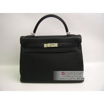 エルメス ケリー32（内縫い）トリヨンクレマンス ブラック（金具：シルバー） her314