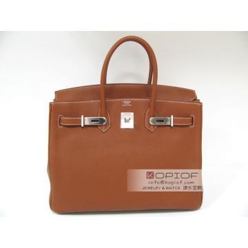エルメス バーキン35 ゴールド/トリヨンクレマンス（金具：シルバー） her401