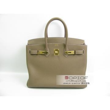 エルメス バーキン３５ トリヨンクレマンス トープ（金具：ゴールド） her435