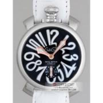 日本ガガ ミラノ スーパーコピーGaGa MILANO マニュアル48mm 手巻き 5010.6 ホワイト皮 ブラック/ホワイトアラビア