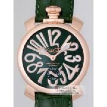 日本ガガ ミラノ スーパーコピーGaGa MILANO マニュアル48mm 手巻き 5011.4 グリーン皮 グリーン/ピンクゴールドアラビア